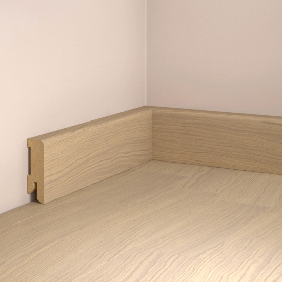 Sockelleiste Echtholzfurniert Eiche - Weiß