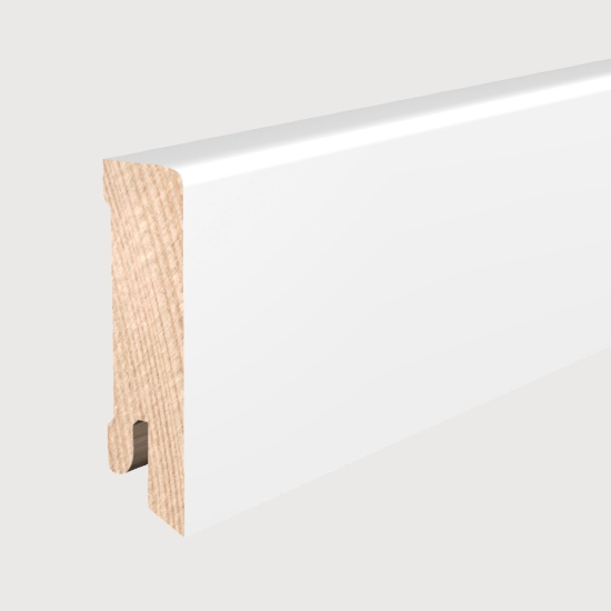 Sockelleiste Modern - Deckend Weiß lackiert