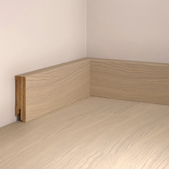 Sockelleiste Massiv Eiche - Weiß